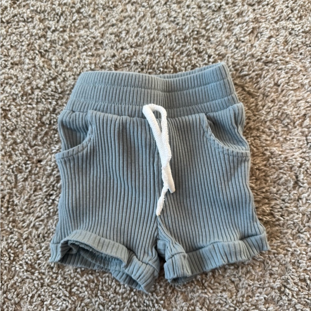 Blue Striped Ribbed Baby Short Set – 0–3 Months - Picture 6 of 7